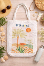 EVER HOME 100% Cotton Reusable Tote Bags | Outer Pocket, Utility Tote bags for Shopping/Grocery Bag & Daily use(Size 45x35x15 cm) (1, Multi2)