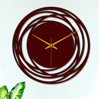 VIBECRAFTS Loops Shape Wooden Wall Clock for Home Decor | Office | Livingroom, Bedroom | Cafes | Gift (WWCVC1Pcs_10012)