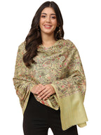 Pashmoda Women Gilkaari Pure Wool Embroidered Shawl (Size 101X203 CM)
