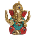 ARTVARKO Brass Bhagwan Ganesha in Blessing Posture Ganesh Ganpati Home Entrance Office Decor Idol Marriage Gift Murti Pooja 4.5 Inches
