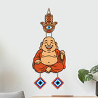 Artvibes Smiling Monk Evil Eye Wall Hanging Decor for Home Entrance | Positive Energy Protection Ornament | Nazar Battu Wall Accent for Living Room | Office | Gift Item (WH_85143N)