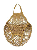 MSK Looms Eco Friendly Light Weight Cotton Net String Bag with Short Handle, Reusable Produce Bag for Fruits and Vegetable - Beige