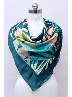 leeza store Female's Turquoise & Baby Pink Polyester Satin Silk Square Digital Printed Scarf ||Dupatta ||Stole ||Beach Wear ||Fashion Accesorries ||Bandana ||Head Scarf ||Hair Wrap