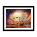 VIBECRAFTS Jesus God on Cross Premium Wall Frame Painting Digital Reprint Posters with Synthetic Wooden Frame Home, Office Decorative Gift Item(15 inch x 12 inch)(PFVC1Pcs2H_402)