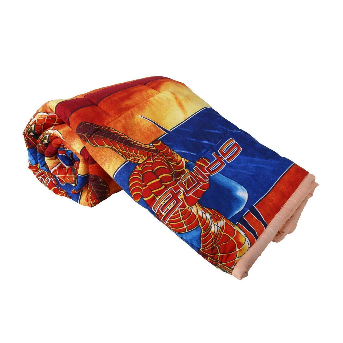 WONDERLOOK Ac Blanket/Dohar, Fabric - Polyester All-Weather 120 GSM Printed Lightweight, Size -54X84 Inches - Multi Col. Cartoon Kids (S-Man-U, Single) Kafalo