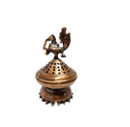 Kridaykraft Metal Copper Color Finish Dhoop Dani | Bakhoor Holder | Loban Burner | Incense Holder, for Poja Room