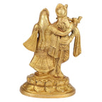 SVARUP Brass Radha Krishna Murti in Gold Color Height 7 Inch