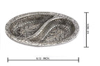 PRINCE HOME DECOR & GIFTS Aluminum Decorative Dry Fruit Tray (17 x 12 x 3 cm, Silver)