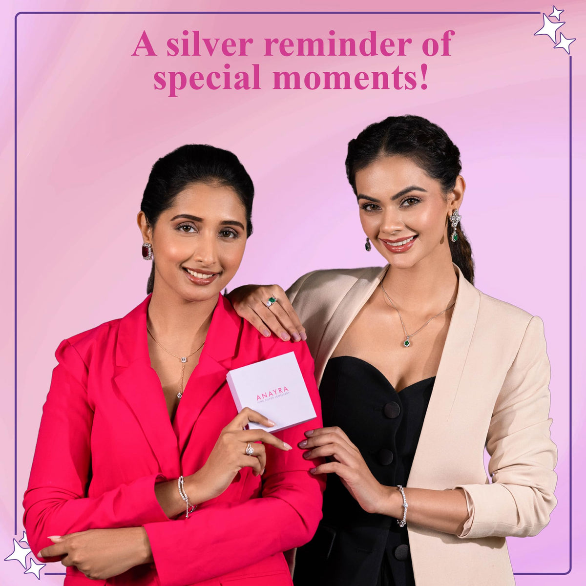 ANAYRA Ciel Classic Sterling Silver Earrings for Women & Girls, Anti Tarnish 925 Sterling Silver Jewellery for Women, Hallmark Certified, Valentine Gift for Girlfriend & Wife