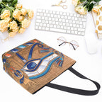 Naanle Egypt Canvas Tote Bag Large Women Casual Shoulder Bag Handbag, Egyptian Horus Eye Reusable Multipurpose Heavy Duty Shopping Grocery Cotton Bag for Outdoors.