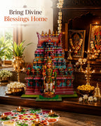 VENSUR Murugan MDF Standee with Temple Gopuram Combo | Pooja Decor