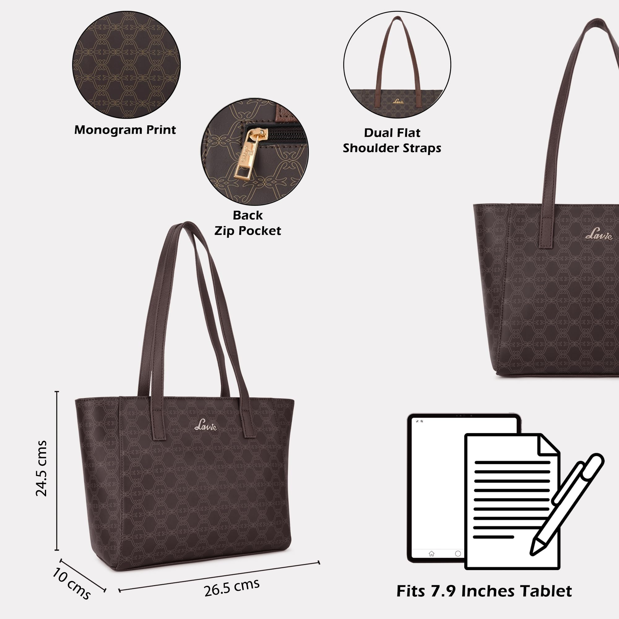 Lavie Women's Betula Tote Handbag | Ladies Purse Handbag | Bag for Women | Rakhi Gift for Sister