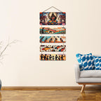 Artvibes Birds Fish & Deers Ethnic Tribal Village Folk Art Decorative Wall Hanging Ornaments | Garden Balcony| Stylish Modern Decor Item | Trendy Decor | Wall Illustrations | Gift Items (WH_6725N)