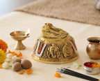 Lord Venkateswara Swami Tirupati Balaji Vishnu Charan Paduka with shank chakar tilak Namah for Pooja Room/Car Dashboard | Venkateswara Swamy Feet with Shanku & Chakra Namami Showpiece Figurines