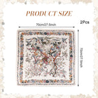 SANNIDHI 2 Pcs Satin Bandana Scarf for Women, Floral Print, 27.5x27.5 Inch