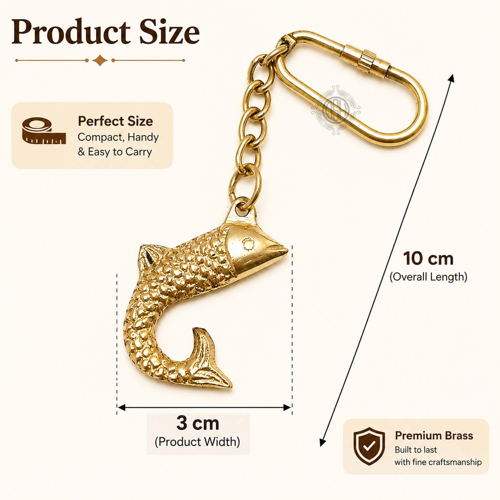 DSH Brass Fish Key chain for Car, Bike, Cycle, For Home Decor Gifting Item