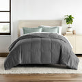 ALISHIBA CASA Hotel Collection 150 GSM All Season Comforter Double Bed AC Blanket/Quilt/Rajai Soft & Breathable Microfiber Lightweight (90 X 100 Inches) - Double Bed Comforter - Dark Grey Color Kafalo