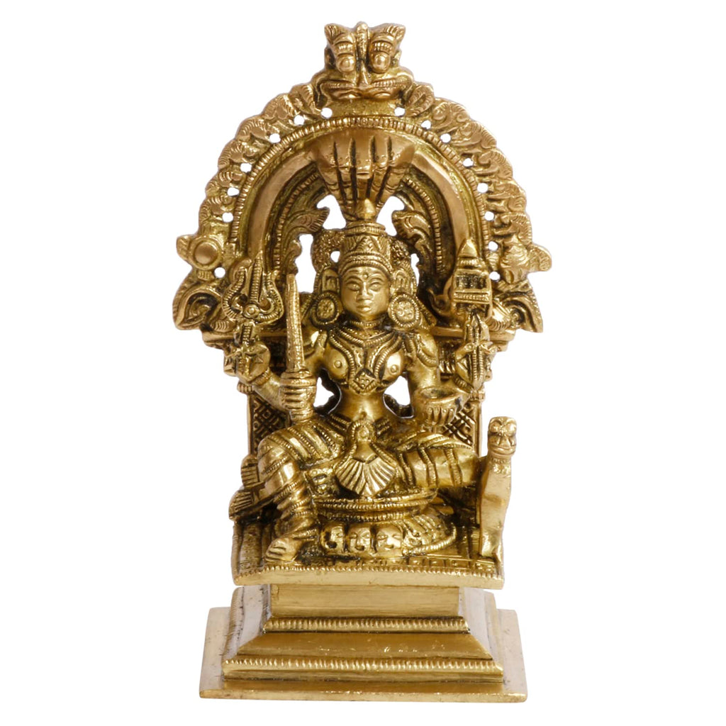 ARTVARKO Brass Mariamman Devi Mariaai Goddess Durga Maariamma Amman Aatha South Indian Goddess of Rain and Curing Diseases Height 5,5 Inch