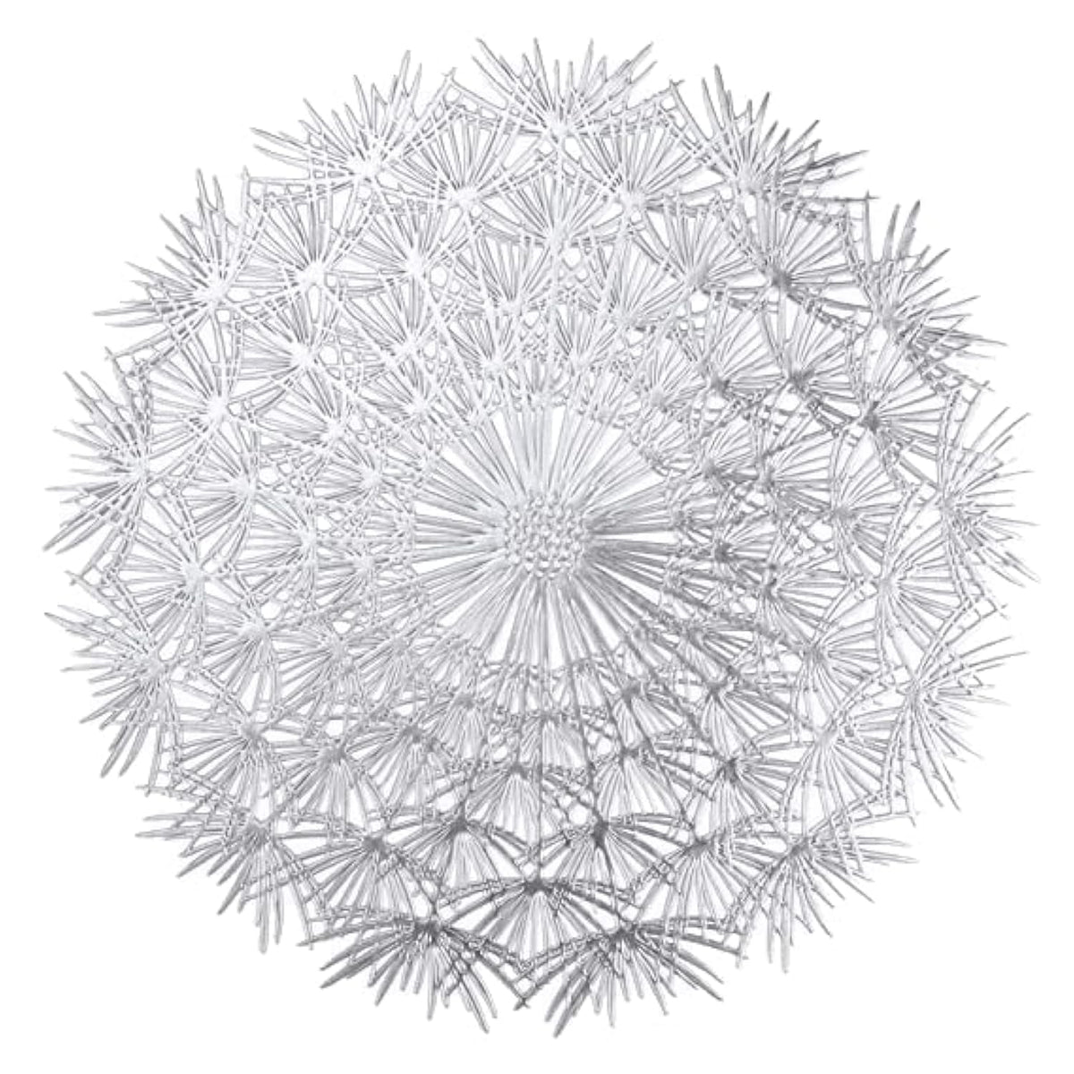 HomeCloud Table mat Round Shape| Table mat Round | Cutwork Design mat | Dining Table mats | Dressing Table MATS | Bed Side Table mats (Sun_Silver, 2) Kafalo