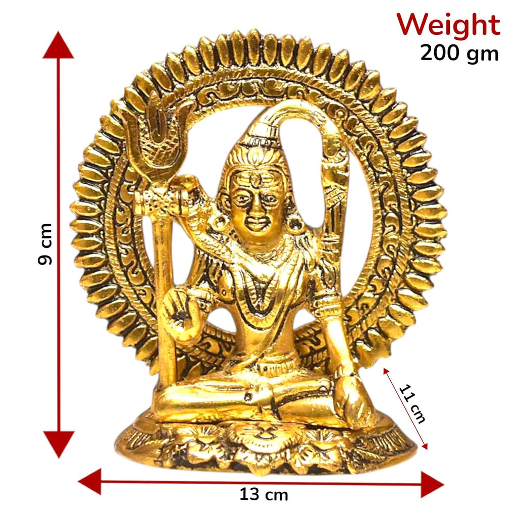 KridayKraft Aluminium Lord Shiva Idol Shiv Padmasana Sitting Statue | Gift fItems for Home Family and Friends