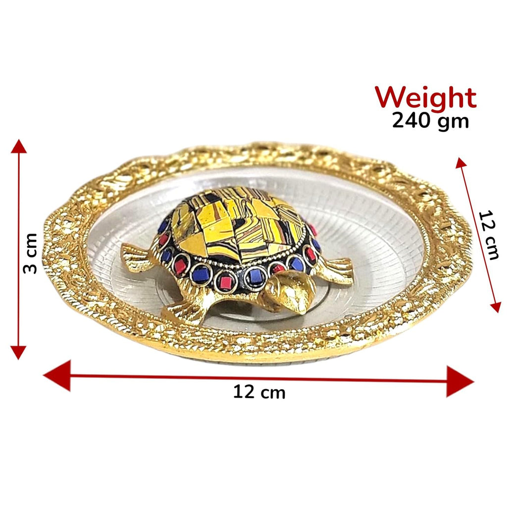 KridayKraft Kachhua (Turtle) with Glass Plate for Vastu Feng Sui,Kachua Yantra for Good Luck & Evil Eye Protection,Metal Tortoise Staute Animal Showpiece Figurine & Gifting Items...