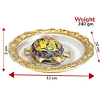 KridayKraft Kachhua (Turtle) with Glass Plate for Vastu Feng Sui,Kachua Yantra for Good Luck & Evil Eye Protection,Metal Tortoise Staute Animal Showpiece Figurine & Gifting Items...