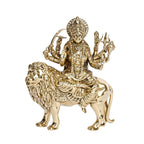 ARTVARKO Brass Maa Durga Idol Sitting On Lion Ma Sherawali Devi Statue Navratra Pital Puja Murti (Small Size 8x4x9.5 cm)