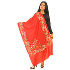 Matelco Women's Pashmina Embroidered Shawl (Ad002Mj115Re_Red_28 X80 Inches)