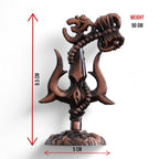 KridayKraft Metal Shivshakti Om Trishul Damru Rudaksha Mala Idol Symbol Statue. (Copper Antique Finish)