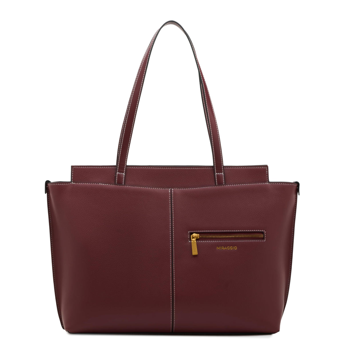 Miraggio Linda 16 Inch Laptop Tote Bag For Women Office Use | Office Tote Bag With Zipper Closure | Stylish Totes (Wine)