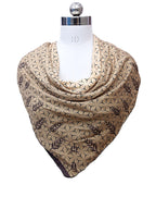 leeza store Women's Beige Wheat Silk Scarf For Women – Digital Printed Seamless Square Stole 40 X 40 – Elegant Lightweight Neck Wrap & Head Scarf