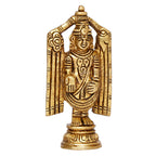ARTVARKO Brass Tirupati Balaji Venkateshwara Idol Vishnu Chakra Namah Shankh Statue Murti Lord Srinivasa Pooja Vastu Religious Idol for Home Office Temple Decor Gift 4.5 Inch.