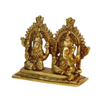ARTVARKO Brass Ganesha Laxmi Ganesh Lakshmi Bhagwan Idol Sitting Ganpati Murti Metal Statue for Home Office Success Entrance Décor Diwali Pooja Good Luck Gift(4.5x3.75 Inch)