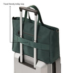 Fastrack FloraFlex Laptop Tote Bag 15 Inch | malachite Green Nylon Tote with 15 Laptop Sleeve|Internal Organizer Pockets | Key Leash |Trolley loop |Card Holder| Zipper Pockets
