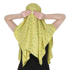 7 season's Cotton Scarf Cum Mask Universal Size Usable For Vehicle Driver For Sunlight UV Protection White Printed Design (Mehndi - S), Female