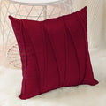 Khooti Velvet Striped Cushion Cover Pack of 1-14 x 14 / 36 x 36 cm | Red | Soft Pillow Covers Cushion Case for Sofa Bedroom Livingroom Chair Car, Cushion Cover with Zig Zag Pattern