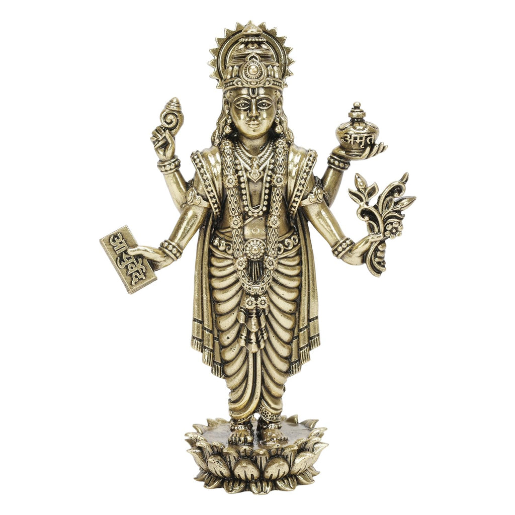 ARTVARKO Brass Superfine Dhanavantari Idol The Physician of Gods Dhanvantri Dhanwantri Statue 6 Inch