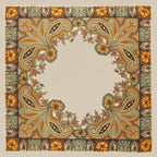 AstonAndia Silk-Like Square Scarf for Women, 90 x 90 cm Printed Head Scarf