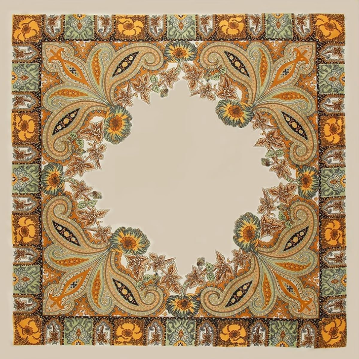 AstonAndia Silk-Like Square Scarf for Women, 90 x 90 cm Printed Head Scarf