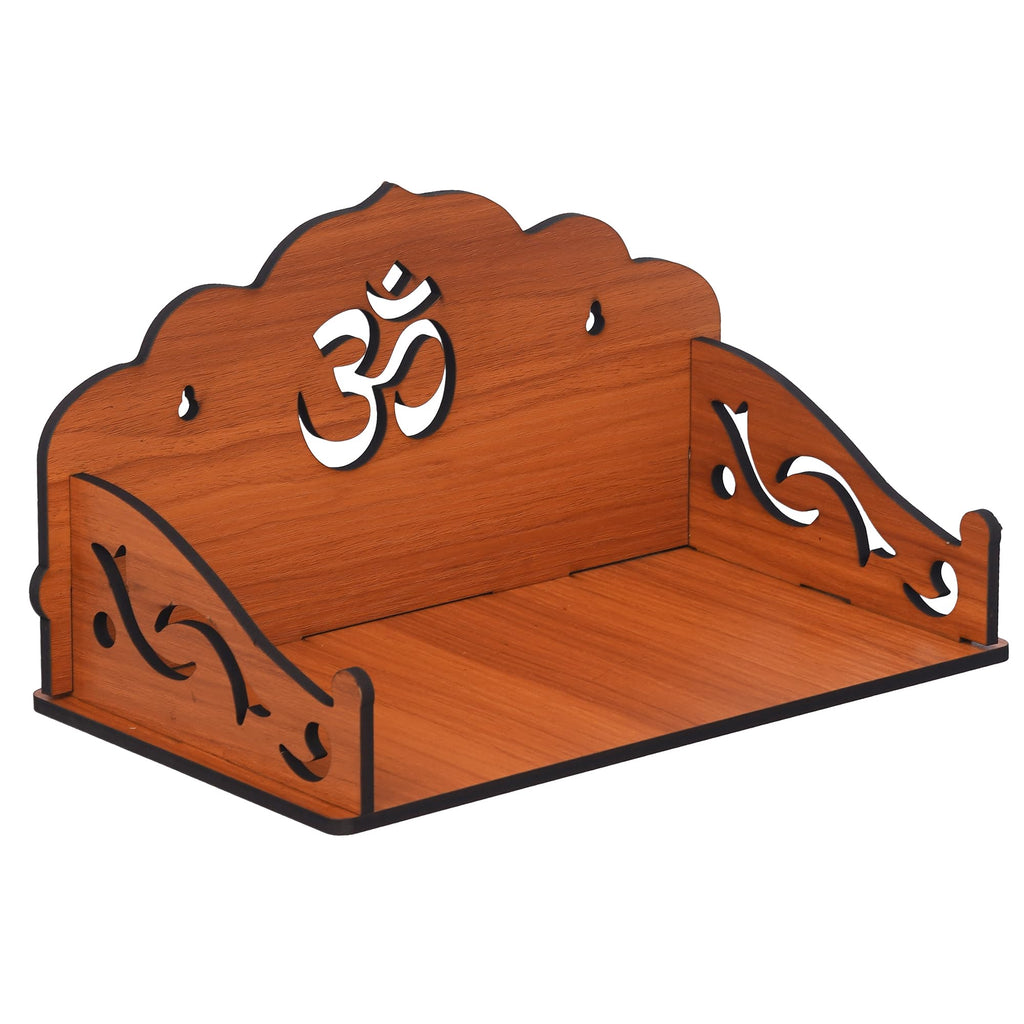 Webelkart®️ Premium OM Wooden Temple Beautiful Plywood Mandir Pooja Room Home Decor Office/Home Temple (Brown)