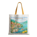 The Purple Tree WanderTote Travel Theme Tote Bag for Women, Aesthetic City Print Canvas Shoulder Bag, Reusable bag for Shopping & Everyday Carry Tote (ITALIA Edition)
