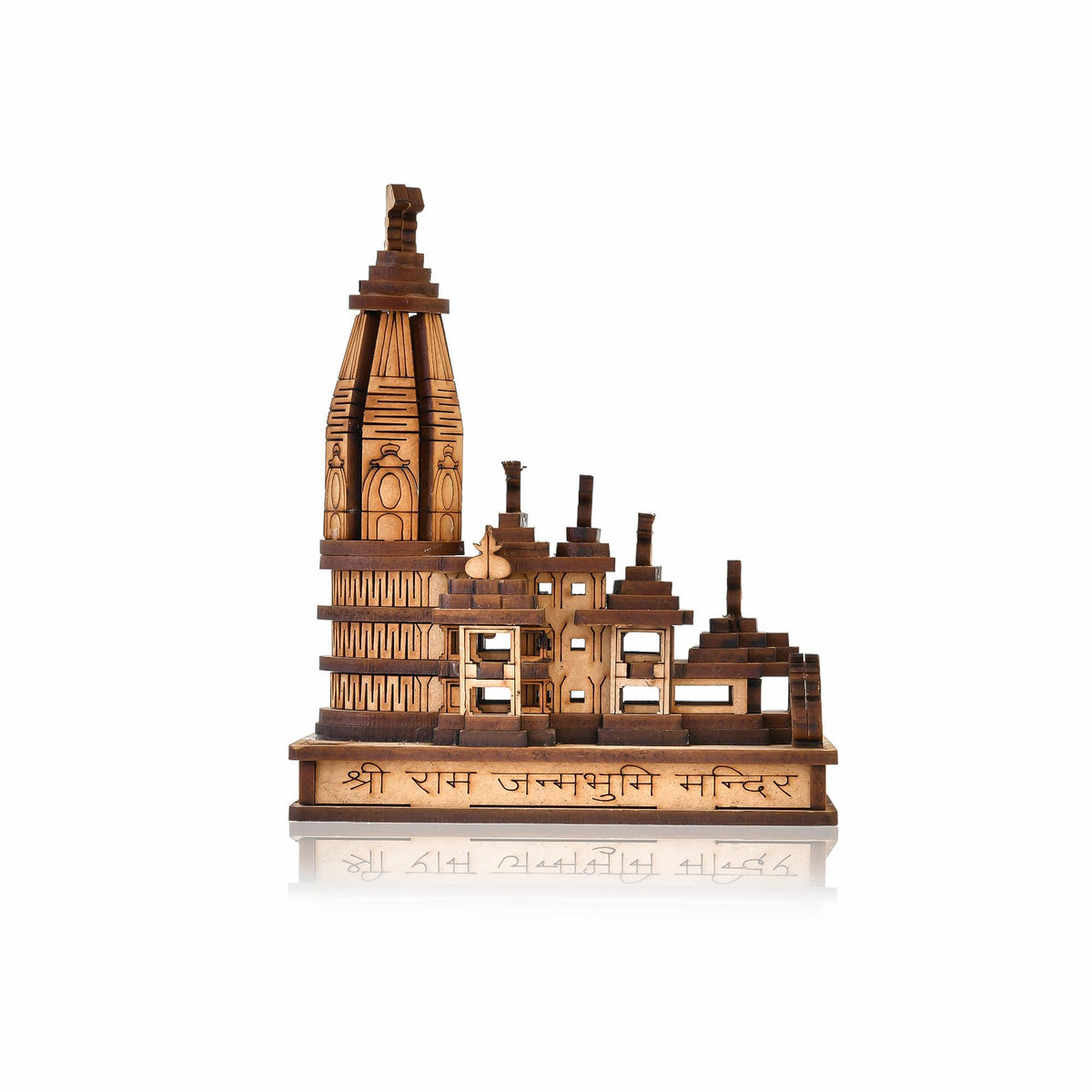 CraftVatika Ram Mandir Ayodhya Model 3D | Ayodhya Ram Mandir Model in 3D Wooden (4 Inch Height)
