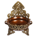 ARTVARKO Brass Urli Traditional Ethnic Design Decorative Bowl Showpiece Antique Copper & Golden Finish (LxBxH 9x8x11 Inches)