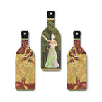 Artvibes Indian Folk Art Decor Bottle shaped Wooden Wall Hanging | Printed Wall Decoration | Scenery For Drawing Room | Wall Illustrations | Ethnic Wall Decor | Ideal Gifts (WH_9516N), Set of 3