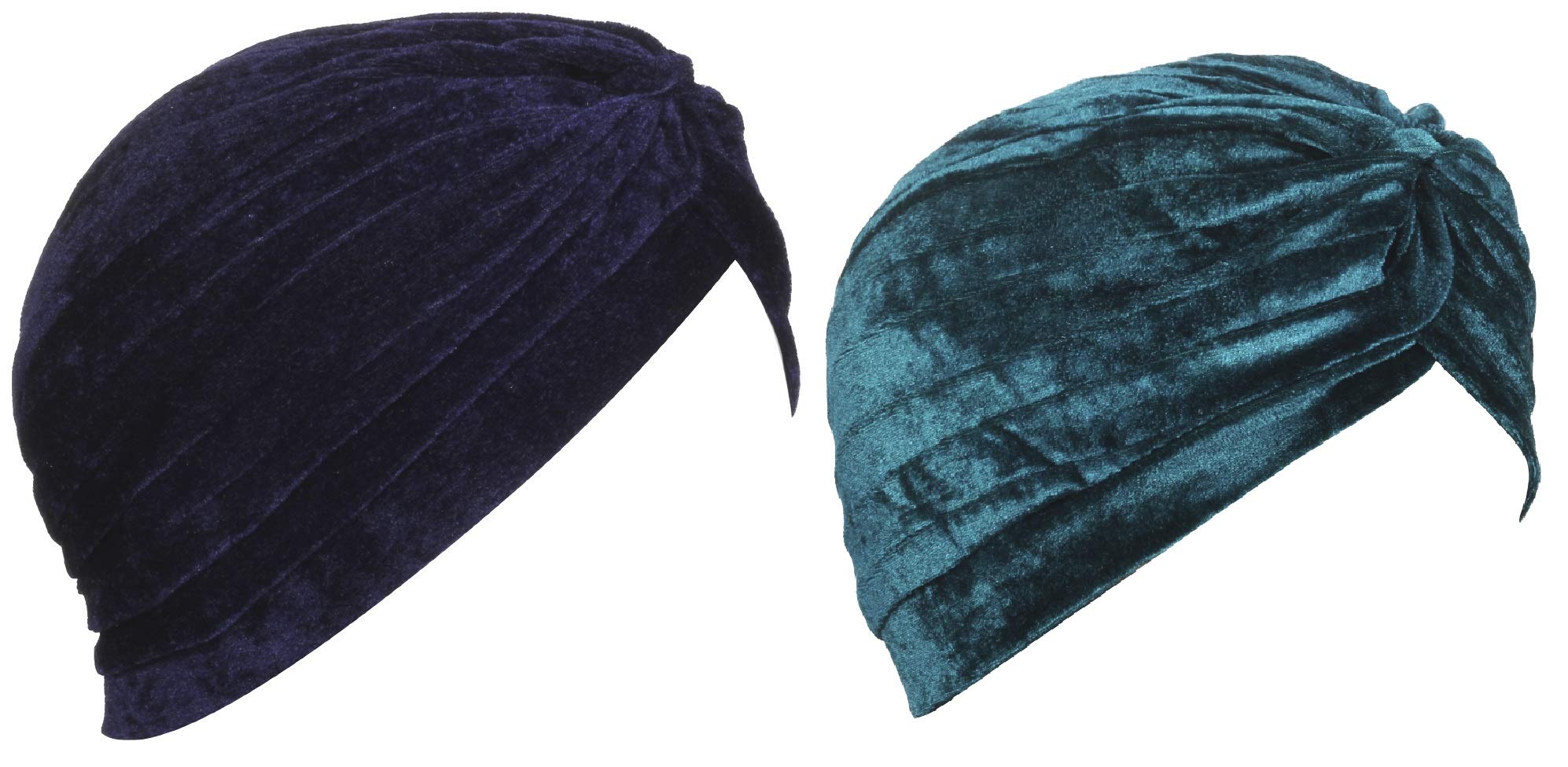 BISMAADH Velvet Soft Pleated Pre Tied Knot Readymade Turban/Pagri Head Wraps for Men & Women