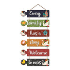 Artvibes Every Family Has A Story Welcome To Ours Wooden Art Decoration item for Home | Wall Art For Hall | Family Quotes Wall Hanging | Wall Poster | Quotes Decor Item | Wall Art Print (WH_6004N)