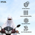 HYLOL Pure Cotton Female Innovative Stylish Music Printed Pattern Fancy Scarf With Sun Protection Cover Face Cotton Mask For Women's And Girls, White
