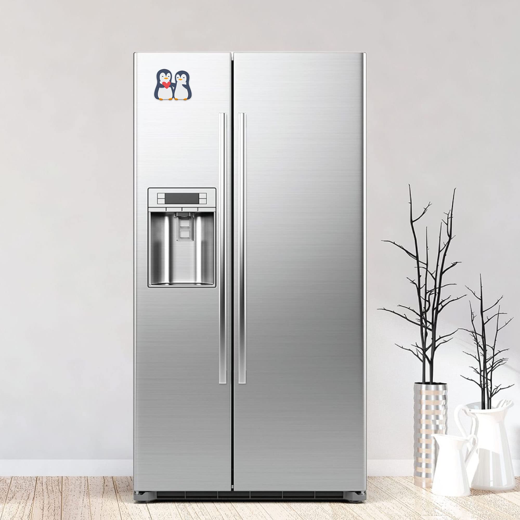 Artvibes Fridge Magnet Cute Couple of Penguin Decorative Magnet for Refrigerator|Almirah|Washing Machine(RM_7013)