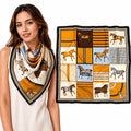 Kawn Silk Feel Square Scarf for Women 70x70cm | Floral Print Head Scarf, Bandana & Neck Scarf | Lightweight Boho Hair Wrap for Styling, Travel, Sleep & Everyday Wear (Instant Success)