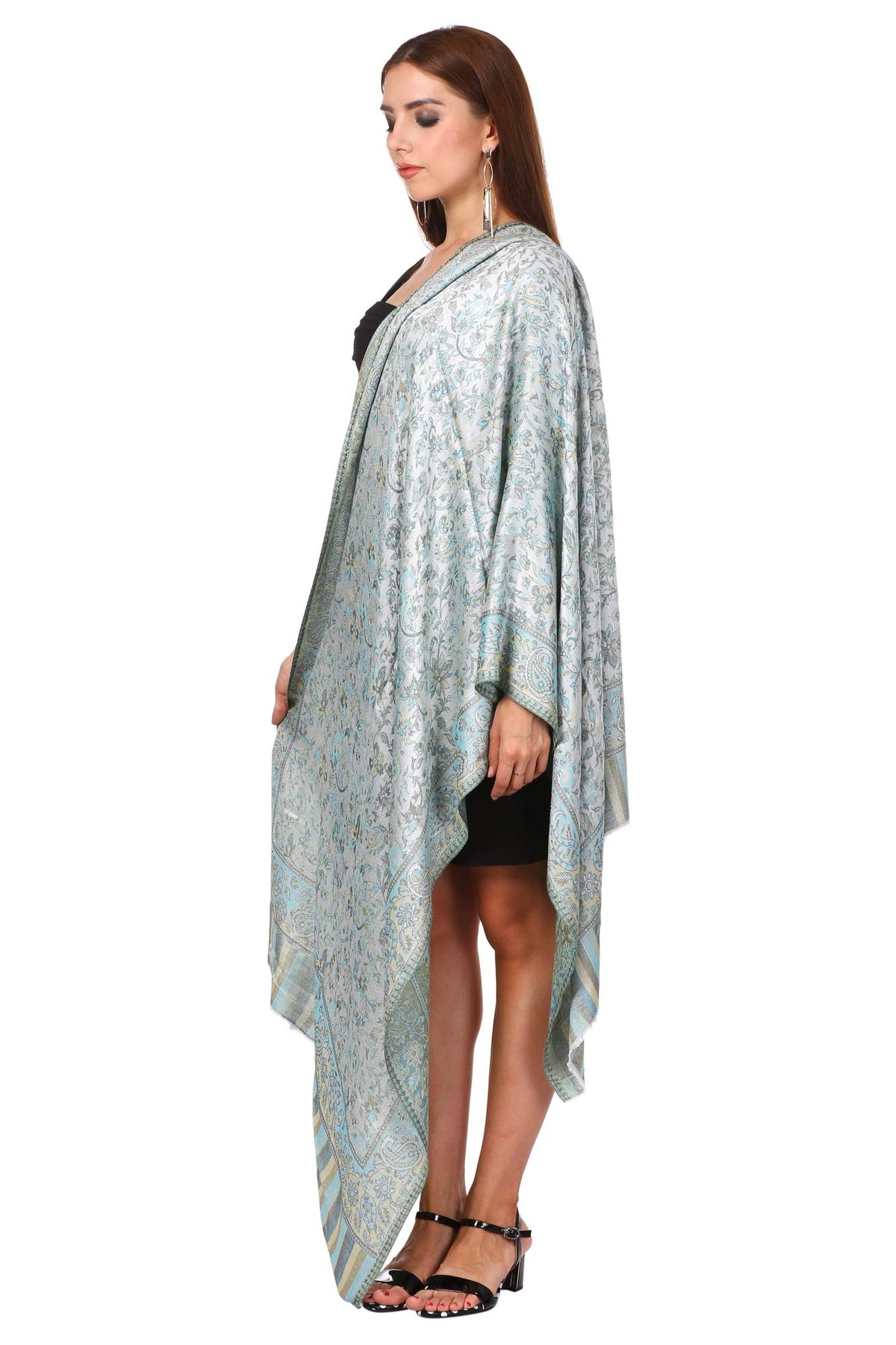 Pashtush Women's Soft Bamboo Scarf, Casual Shawls, Stoles, Wraps (size 70 x 200 cm) (Aqua) (Flamingo Pink)